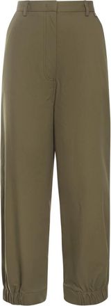 Herno Wijde Broek - Dames - Straight fit broeken - Groen - S - Broeken
