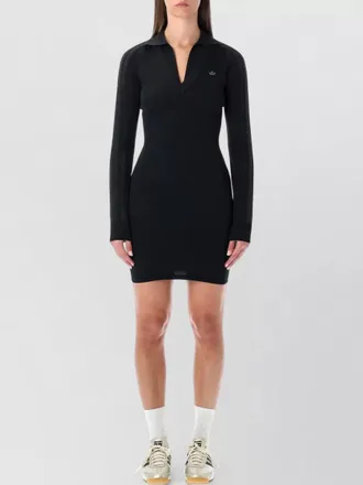 adidas ribbed knit polo mini dress