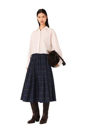 Maje Check skirt with rhinestones in Blue /Green at Nordstrom, Size 38 Eu