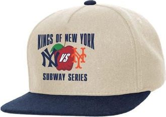 Mitchell & Ness Cream New York Yankees vs. New York Mets Subway Series Matchup Pro Pinch Snapback at Nordstrom