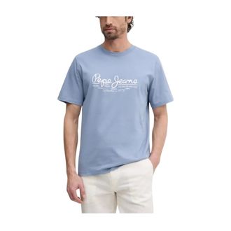 Pepe Jeans London T-Shirts, male, Blue, Size: M Dumas T-Shirt