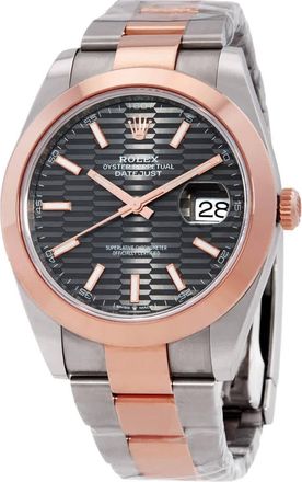 Rolex Datejust 41 Slate, Fluted-Motif Automatic Mens Steel and 18kt Everose Gold Oyster Watch M126301-0019
