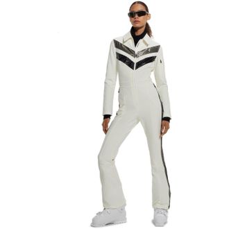 HUGO BOSS Womens Collared Neck Long Sleeve Solid Patterned Skisuit in White - Size 12 UK