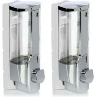 OEM Dispensador De Jab&oacute;n De Pared 2x - Dispensador De Jab&oacute;n De Pared, Recargable - Dispensador De Jab&oacute;n Para Gel De Ducha Y Champ&uacute; (cromado) - Crezuo