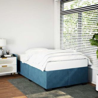vidaXL Estructura De Cama Terciopelo Azul Oscuro 120x190 Cm Vidaxl