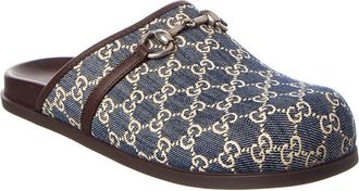 Gucci Horsebit GG Denim & Leather Mule