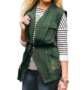Gameday Couture Baylor University Logo Drawstring Vest In Green