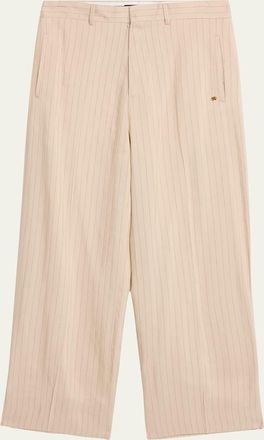 Amiri Mens Striped Linen-Blend Tailored Pants