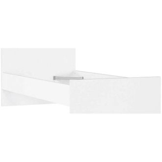 Dmora Struttura per letto, colore bianco lucido, cm 96 x 80 x 196.6, con imballo rinforzato - Dmora
