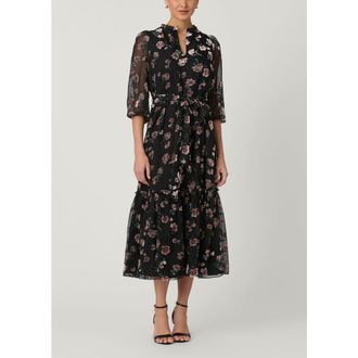 Shoshanna Cassidy Hudson Burnout Dress in Jet/mauve Multi at Nordstrom, Size 10