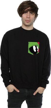 Looney Tunes Mens Marvin The Martian Face Faux Pocket Sweatshirt Large Black