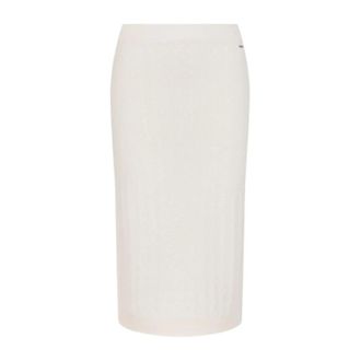 A|X Armani Exchange Monogram Longuette Rok Wit - Dames - Midirokken - Wit - S - Rokken
