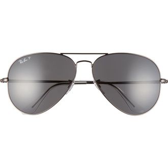 Ray-Ban Original 62mm Oversize Aviator Sunglasses in Gunmetal/Black at Nordstrom