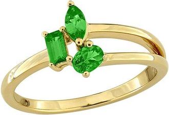 Rina Limor Silver 0.53 Ct. Tw. Tsavorite Split-Shank Ring