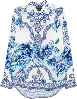 Camilla Camicia con pattina nascosta - Bianco