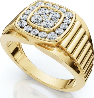 Pompeii3 1/2Ct Mens Everett Diamond Wedding Ring 10k Gold Anniversary Band Lab Grown