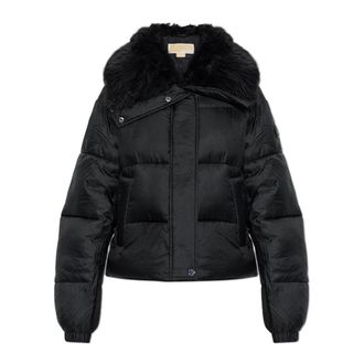 Michael Kors Gevoerde jas met imitatiebont - Dames - Jassen - Zwart - Maat: XS Nylon