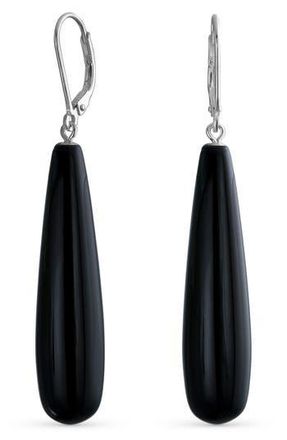 Bling Jewelry Elongated Teardrop Earrings in Black at Nordstrom Rack