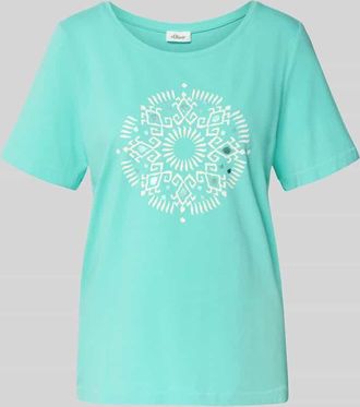 s.Oliver Red Label Regular Fit T-Shirt aus Baumwoll-Mix in Hellblau, Größe 34