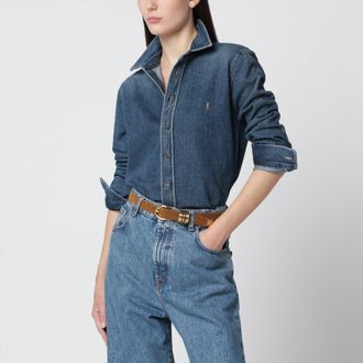 Saint Laurent Blue Cassandre shirt in denim