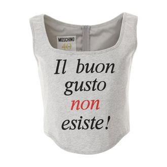 Moschino Sleeveless Tops, female, Gray, Size: M Archive Catwalk Top