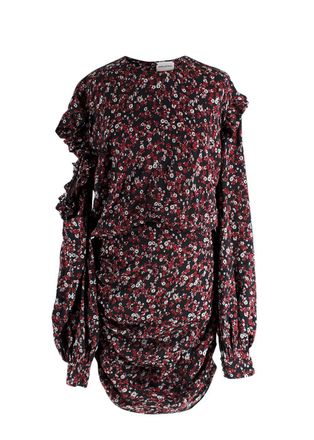 Magda Butrym Ditsy Floral Print Cut Out Shoulder Dress Size S