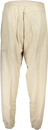 Calvin Klein Cotton Logo-Embroidered Joggers - Beige
