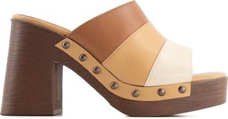 Andrea Womens Heeled Slide Sandals with multicolor upper