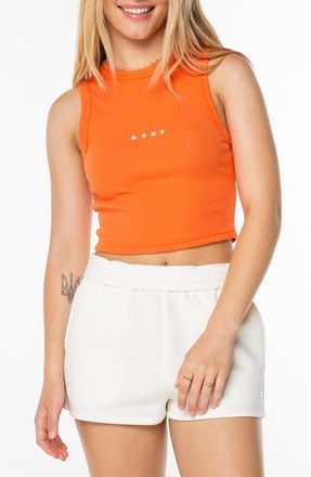 Roxy Roxify Crop Rib Tank Top in Tigerlily Roxify at Nordstrom, Size Xx-Large