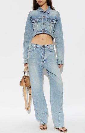 Balenciaga Denim Jacket, Womens, Blue