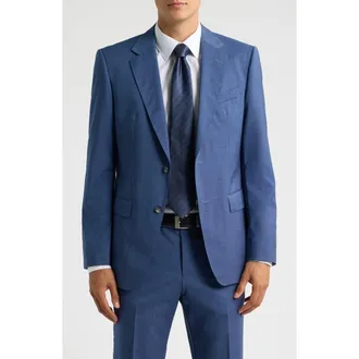 BOSS Pinstriped Wool Sport Coat in Light/pastel Blue at Nordstrom, Size 42