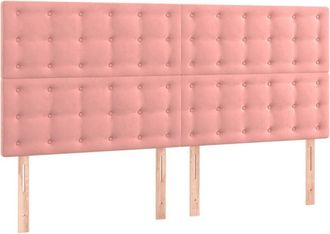 vidaXL Cabecero Con Luces Led Terciopelo Rosa 180x5x118/128 Cm Vidaxl