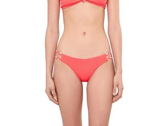 BECCA by Rebecca Virtue Modern Edge Rib Jordan Hipster Bottom Womens Swimwear Caliente : SM, Nylon/Spandex