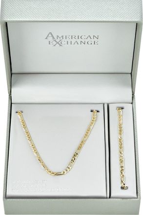 American Exchange Mens Figaro Necklace & Bracelet Set in Gold at Nordstrom Rack