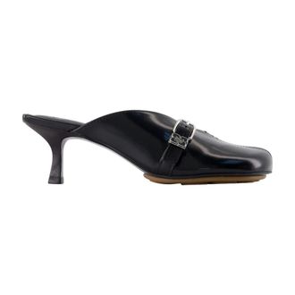 Ganni Zwarte sandalen met hak - Leer - Instapper - Dames - Muiltjes - Zwart - 39 EU - Leer - Schoenen