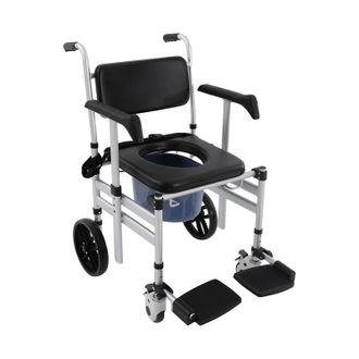 OEM Asiento De Ducha, Silla De Inodoro, Altura Ajustable, Dise&ntilde;o Plegable, Negro O