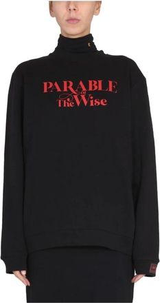 Raf Simons Crowling Front Print R - Dames - Sweatshirts - Zwart - M - Katoen - Hoodies & sweatvesten