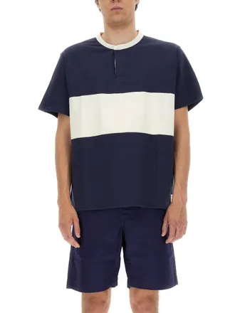 Umbro Cotton Henley T-Shirt - Blue