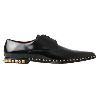 Dolce & Gabbana Elegante Derby-schoenen met studs - Heren - Veterschoenen - Zwart - 46 EU - Leer - Schoenen