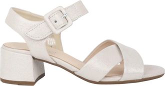 Gabor Sandaal met hak - Dames - Sandalen met hakken - Grijs - 39 EU - Leer - Schoenen