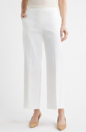Theory St. Classic Mid Rise Wide Leg Pants in White at Nordstrom, Size 12