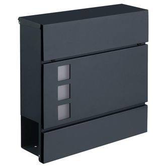 Songmics Buz&oacute;n de correos con cerradura de color gris antracita