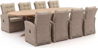 Intenso Furniture Intenso Mazzano/ROUGH-Y Ellips 280cm dining tuinset 9-delig verstelbaar