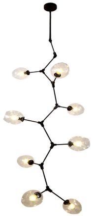 OEM Chemistry Negro Vertical - L&aacute;mpara Colgante Vertical Moderna Negra De 8 Luces