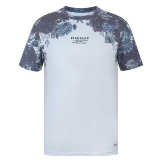 Firetrap Heren T-shirt met all-over print (Wit)