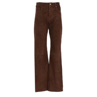 Arma Jean Suede Trousers - female - Arma - Leather Trousers - Brown - 2XS - Trousers