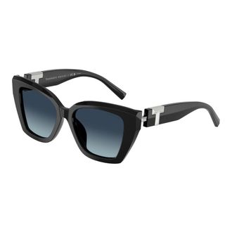 Tiffany & Co. Stijlvolle zonnebril in blauwe tint - Dames - Zonnebrillen - Zwart - 52 MM - Accessoires