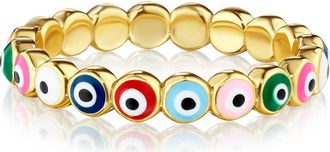 House of Frosted 14K Gold Plated Evil Eye Band Ring at Nordstrom Rack, Size 7