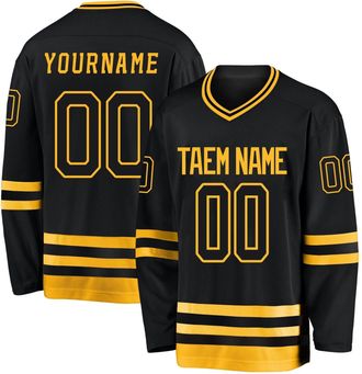Generic Hockey Jersey Custom Ice Hockey for Mens Personalized Name Number Logo Hockey Practice Jersey for Hockey Fans Youth StyleC Yellow
