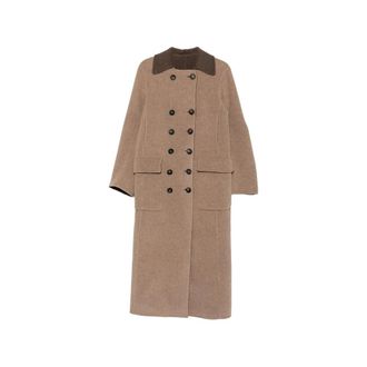 Seafarer Double-breasted jas - Dames - Mantels - Beige - Maat: S Zijde
